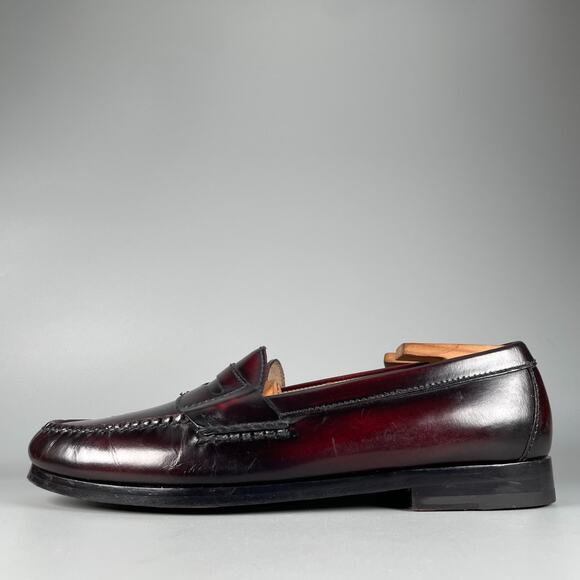 Cole Haan 03504 Men\'s 8.5 D Burgundy Leather Slip On Penny Loafer Dress Shoe GUC main image 8